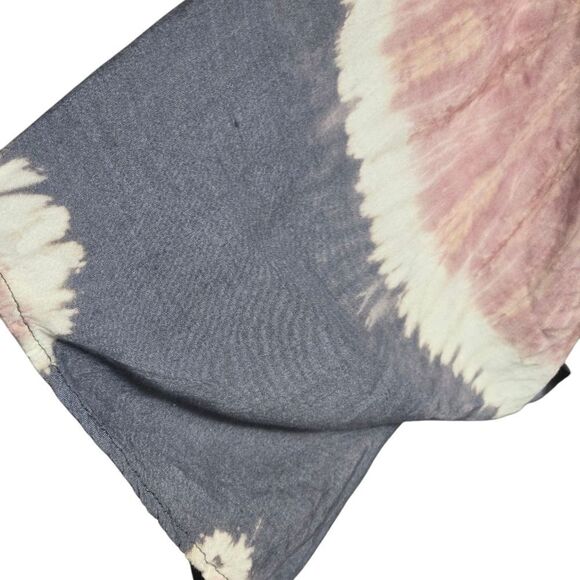 Tie-Dye Pink And Blue V-Neck Women's Crop Top - Picture 6 of 6